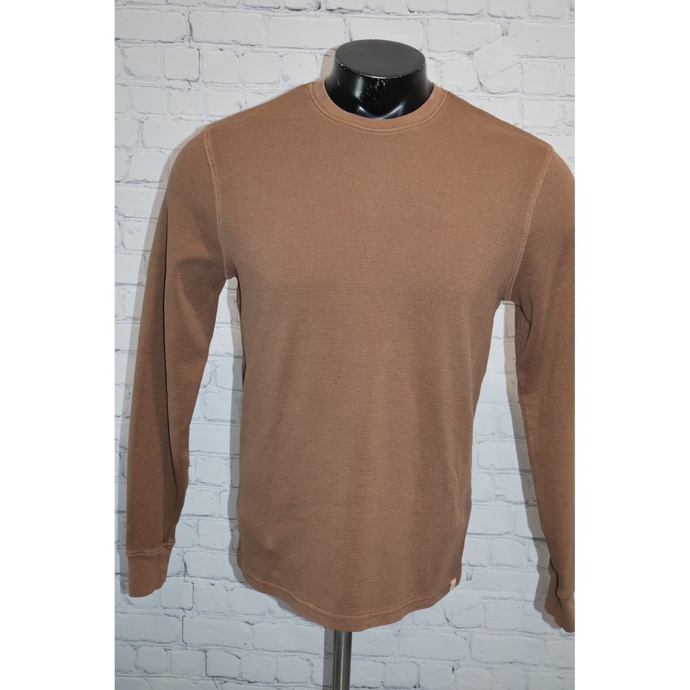 The Normal Brand Thermal Shirt Mens Medium Brown Waffle Knit Crewneck